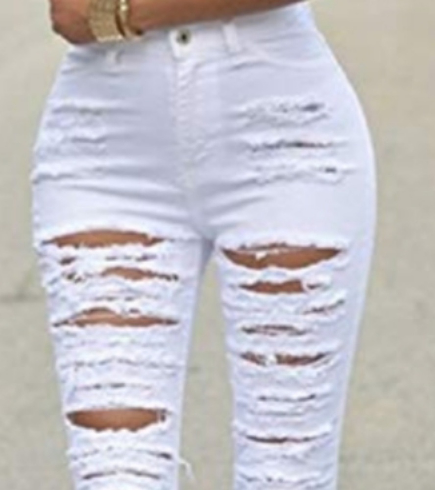 High waist ripped skinny jeans